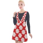 Christmas Snowflakes Background Pattern Plunge Pinafore Velour Dress