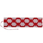 Christmas Snowflakes Background Pattern Roll Up Canvas Pencil Holder (L)