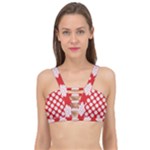 Christmas Snowflakes Background Pattern Cage Up Bikini Top