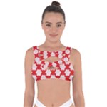Christmas Snowflakes Background Pattern Bandaged Up Bikini Top