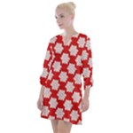 Christmas Snowflakes Background Pattern Open Neck Shift Dress