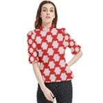 Christmas Snowflakes Background Pattern Frill Neck Blouse