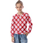 Christmas Snowflakes Background Pattern Kids  Long Sleeve T-Shirt with Frill 