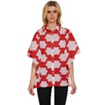 Christmas Snowflakes Background Pattern Women s Batwing Button Up Shirt