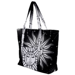 Sun Moon Star Universe Space Zip Up Canvas Bag by Ravend