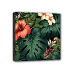 Flowers Monstera Foliage Tropical Mini Canvas 4  x 4  (Stretched)