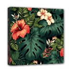 Flowers Monstera Foliage Tropical Mini Canvas 8  x 8  (Stretched)