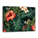 Flowers Monstera Foliage Tropical Canvas 16  x 12  (Stretched)