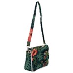 Flowers Monstera Foliage Tropical Shoulder Bag with Back Zipper