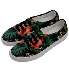 Flowers Monstera Foliage Tropical Men s Classic Low Top Sneakers by Ravend