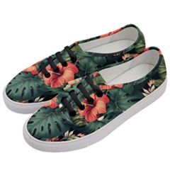 Flowers Monstera Foliage Tropical Women s Classic Low Top Sneakers by Ravend
