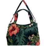 Flowers Monstera Foliage Tropical Double Compartment Shoulder Bag