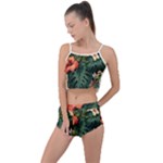 Flowers Monstera Foliage Tropical Summer Cropped Co-Ord Set