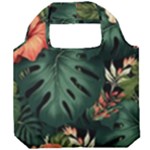 Flowers Monstera Foliage Tropical Foldable Grocery Recycle Bag