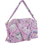 Beautiful Cute Animals Pattern Pink Canvas Crossbody Bag