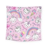Beautiful Cute Animals Pattern Pink Square Tapestry (Small)