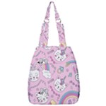 Beautiful Cute Animals Pattern Pink Center Zip Backpack