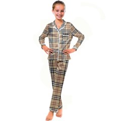 Burberry, Checker, Clothes, Fashion, Pattern Kids  Satin Long Sleeve Pajamas Set by nateshop