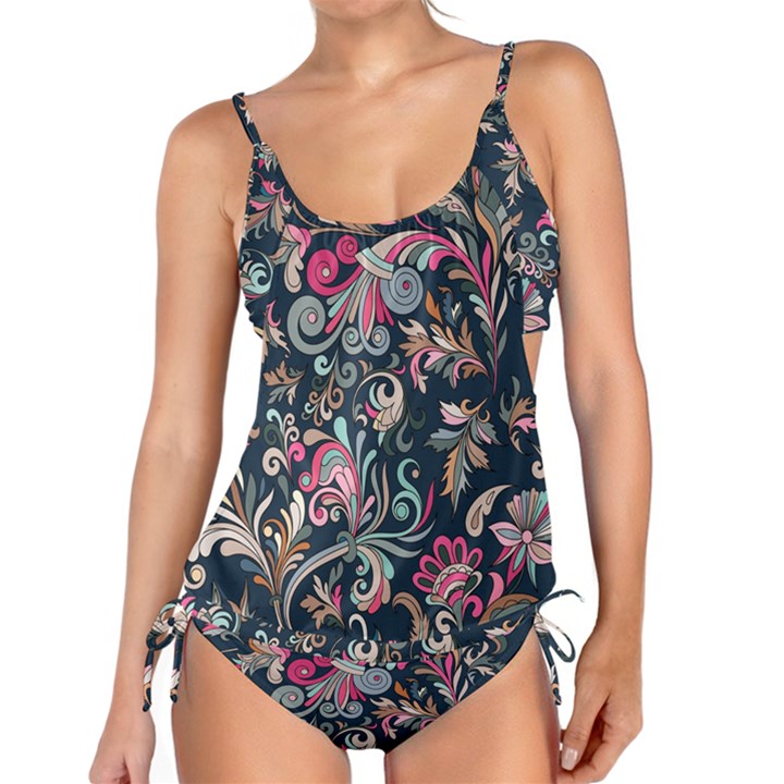 Coorful Flowers Pattern Floral Patterns Tankini Set