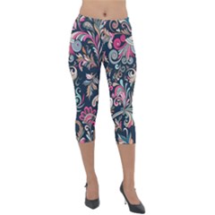 Coorful Flowers Pattern Floral Patterns Lightweight Velour Capri Leggings  by nateshop