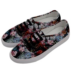 Floral Pattern, Red, Floral Print, E, Dark, Flowers Men s Classic Low Top Sneakers by nateshop