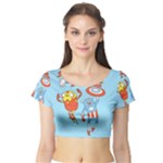 Adventure Time Avengers Age Of Ultron Short Sleeve Crop Top