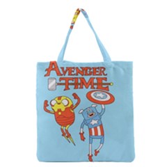 Adventure Time Avengers Age Of Ultron Grocery Tote Bag by Sarkoni