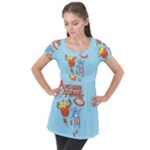 Adventure Time Avengers Age Of Ultron Puff Sleeve Tunic Top