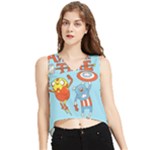Adventure Time Avengers Age Of Ultron V-Neck Cropped Tank Top