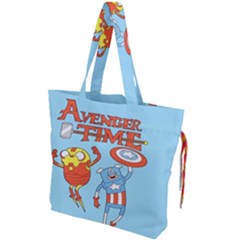 Adventure Time Avengers Age Of Ultron Drawstring Tote Bag by Sarkoni