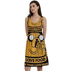 Adventure Time Jake  I Love Food Classic Skater Dress by Sarkoni