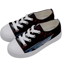 Artistic Creepy Dark Evil Fantasy Halloween Horror Psychedelic Scary Spooky Kids  Low Top Canvas Sneakers by Sarkoni