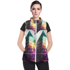 Tropical Forest Jungle Ar Colorful Midjourney Spectrum Trippy Psychedelic Nature Trees Pyramid Women s Puffer Vest by Sarkoni