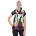 Tropical Forest Jungle Ar Colorful Midjourney Spectrum Trippy Psychedelic Nature Trees Pyramid Women s Button Up Vest View1