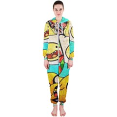 Painting Illustration Adventure Time Psychedelic Art Hooded Jumpsuit (ladies) by Sarkoni