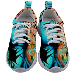 Color Detail Dream Fantasy Neon Psychedelic Teaser Kids Athletic Shoes by Sarkoni