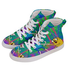 Jake And Finn Adventure Time Landscape Forest Saturation Women s Hi-top Skate Sneakers by Sarkoni