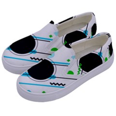 Geometric Shapes Background Kids  Canvas Slip Ons by Bedest