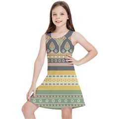 Seamless Pattern Egyptian Ornament With Lotus Flower Kids  Lightweight Sleeveless Dress by Hannah976