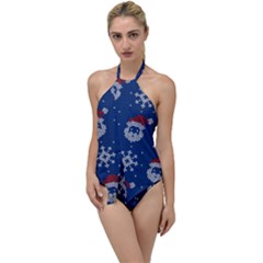 Santa Clauses Wallpaper Go With The Flow One Piece Swimsuit by artworkshop