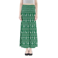 Wallpaper Ugly Sweater Backgrounds Christmas Full Length Maxi Skirt by artworkshop