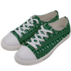 Wallpaper Ugly Sweater Backgrounds Christmas Men s Low Top Canvas Sneakers by artworkshop