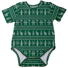 Wallpaper Ugly Sweater Backgrounds Christmas Baby Short Sleeve Bodysuit by artworkshop