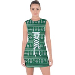 Wallpaper Ugly Sweater Backgrounds Christmas Lace Up Front Bodycon Dress by artworkshop