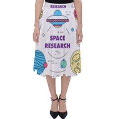Unidentified Flying Object Ufo Space Outer Classic Midi Skirt by Sarkoni