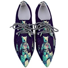 Bear Astronaut Futuristic Pointed Oxford Shoes by Bedest