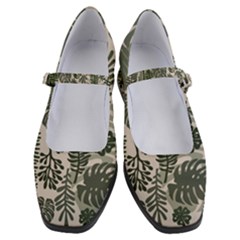 Plants Leaves Boho Botany Foliage Women s Mary Jane Shoes by Bedest