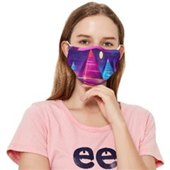 Egyptian Pyramids Night Landscape Cartoon Fitted Cloth Face Mask (adult) by Ndabl3x