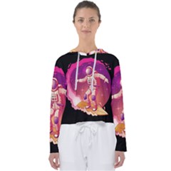 Astronaut Spacesuit Standing Surfboard Surfing Milky Way Stars Women s Slouchy Sweat by Ndabl3x
