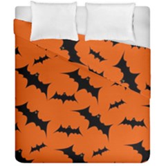 Halloween Card With Bats Flying Pattern Duvet Cover Double Side (california King Size) by Hannah976